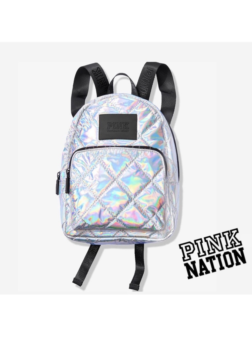 VS PINK Iridescent Mini Quilted Backpack
